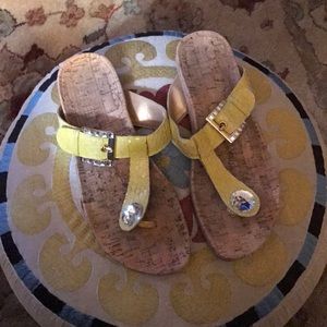 Barley worn Stuwart weitzman yellow sandals